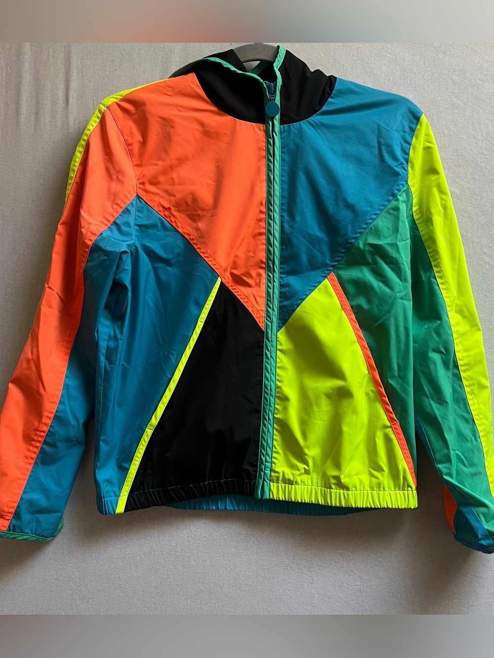 Stella McCartney Colorblock Windbreaker Jacket Size XS Neon